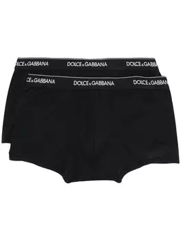 Dolce & Gabbana комплект из двух боксеров с логотипом, черный