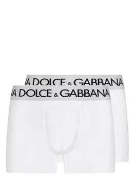 Dolce & Gabbana комплект из двух боксеров с логотипом, белый