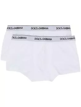 Dolce & Gabbana комплект из двух боксеров с логотипом, белый