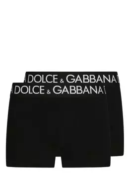 Dolce & Gabbana комплект из двух боксеров с логотипом, черный