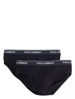 Dolce & Gabbana комплект из двух трусов-брифов с логотипом, синий