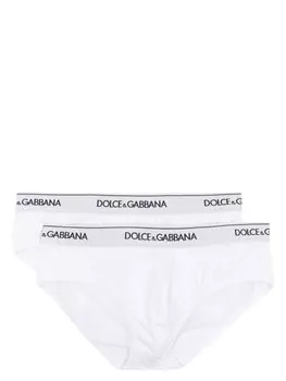 Dolce & Gabbana комплект из двух трусов-брифов с логотипом, белый