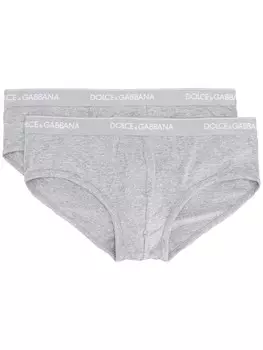 Dolce & Gabbana комплект из двух трусов-брифов с логотипом, серый