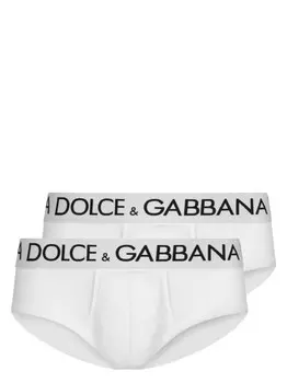 Dolce & Gabbana комплект из двух трусов-брифов с логотипом, белый