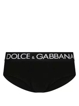 Dolce & Gabbana комплект из двух трусов-брифов с логотипом, черный