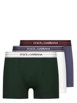 Dolce & Gabbana комплект из трех боксеров с логотипом, черный