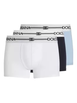 Dolce & Gabbana комплект из трех боксеров с логотипом, белый