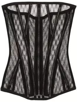 Dolce & Gabbana корсет из тюля, черный