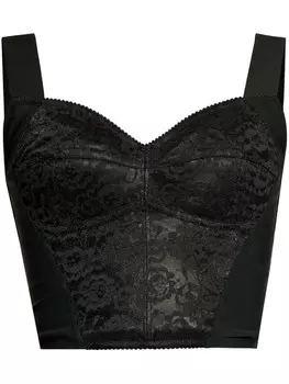 Dolce & Gabbana корсетный верх с кружевной отделкой, черный