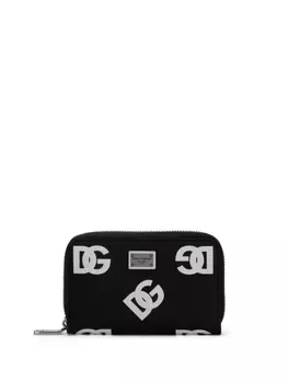 Dolce & Gabbana кошелек с круговой молнией и логотипом DG, черный