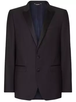 Dolce & Gabbana костюм-двойка с контрастными лацканами, черный