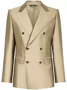 Dolce & Gabbana костюм с двубортным пиджаком, золотистый