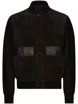 Dolce & Gabbana кожаный бомбер, черный