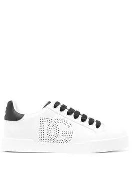 Dolce & Gabbana кроссовки Portofino из перфорированной кожи с логотипом, белый