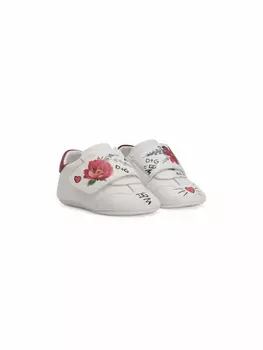 Dolce & Gabbana кроссовки с цветочным принтом, белый