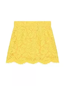 Dolce & Gabbana кружевная юбка А-силуэта, желтый