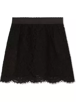 Dolce & Gabbana кружевная юбка с фестонами, черный