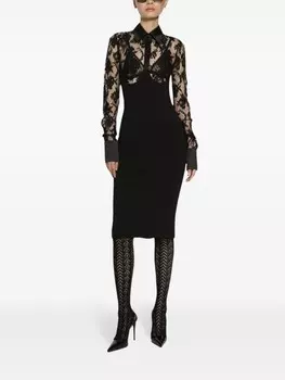 Dolce & Gabbana кружевное платье, черный