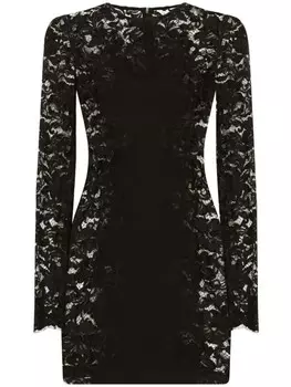 Dolce & Gabbana кружевное платье мини, черный