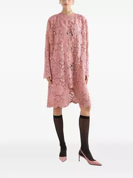 Dolce & Gabbana кружевное платье мини, розовый
