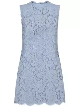 Dolce & Gabbana кружевное платье-трапеция длины мини, синий
