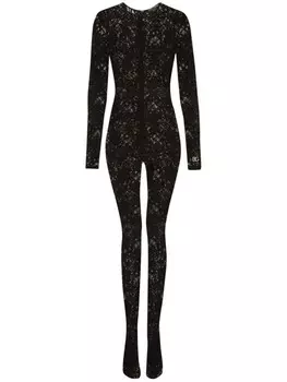 Dolce & Gabbana кружевной комбинезон, черный