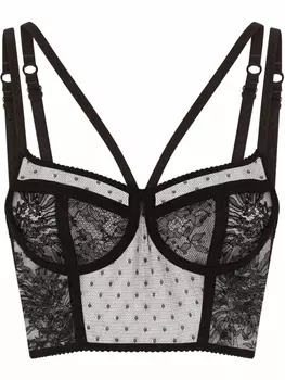 Dolce & Gabbana кружевной топ-бюстье, черный