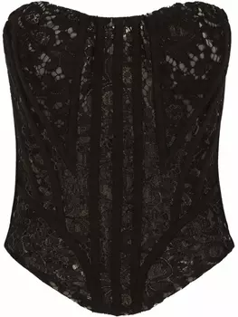 Dolce & Gabbana кружевной топ-бюстье с люверсами, черный