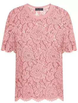 Dolce & Gabbana кружевной топ, розовый