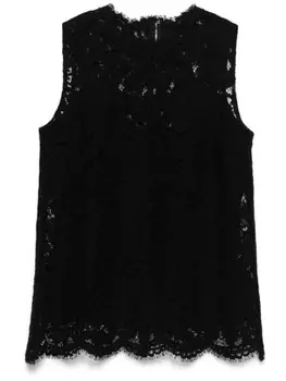 Dolce & Gabbana кружевной топ с цветочным узором, черный