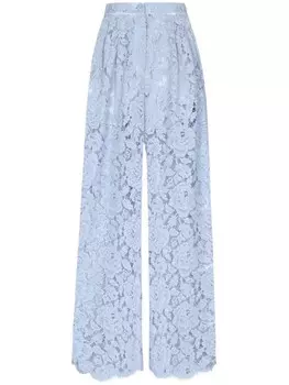 Dolce & Gabbana кружевные брюки широкого кроя, синий