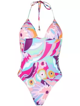 Dolce & Gabbana купальник с цветочным принтом, розовый