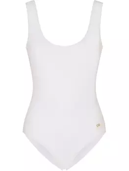 Dolce & Gabbana купальник с логотипом, белый