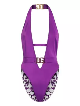 Dolce & Gabbana купальник с логотипом DG, фиолетовый
