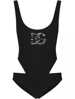 Dolce & Gabbana купальник с вырезами и логотипом DG, черный