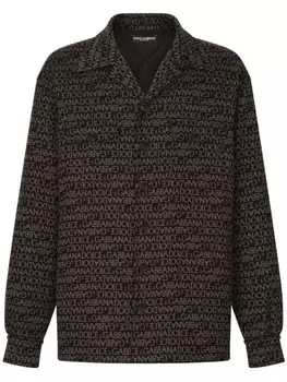 Dolce & Gabbana куртка-рубашка с логотипом, черный