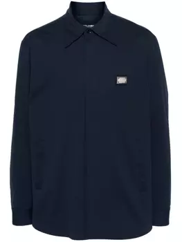 Dolce & Gabbana куртка-рубашка с логотипом, синий