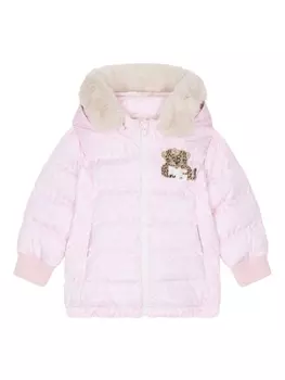 Dolce & Gabbana куртка с капюшоном и вставками, розовый