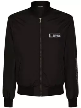 Dolce & Gabbana куртка с нашивкой-логотипом, черный