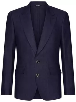 Dolce & Gabbana льняной пиджак Sicilia, синий