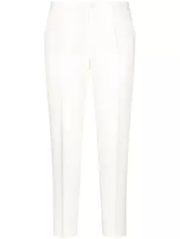 Dolce & Gabbana льняные брюки Continuative строгого кроя, белый
