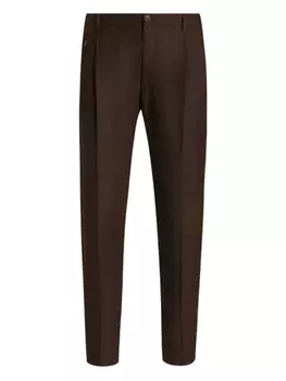 Dolce & Gabbana льняные брюки, коричневый