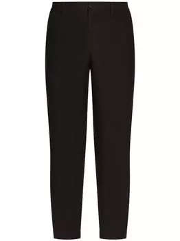 Dolce & Gabbana льняные брюки прямого кроя, черный