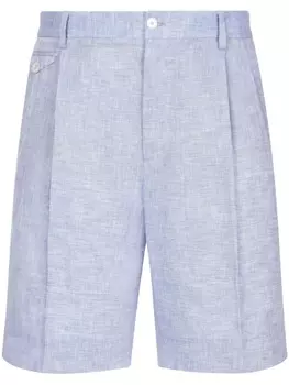 Dolce & Gabbana льняные шорты на пуговицах, синий