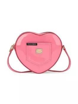 Dolce & Gabbana лакированная сумка на плечо Heart, розовый