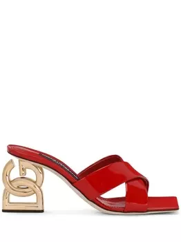 Dolce & Gabbana лакированные мюли 3.5 на каблуке, красный