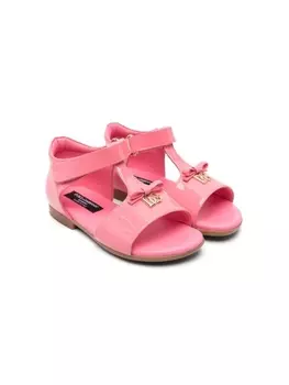 Dolce & Gabbana лакированные сандалии с логотипом DG, розовый