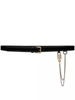 Dolce & Gabbana лакированный ремень с цепочкой, черный