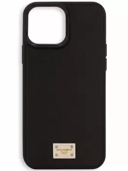 Dolce & Gabbana leather iPhone 13 Pro Max case, черный