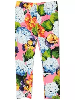 Dolce & Gabbana легинсы с цветочным принтом, розовый